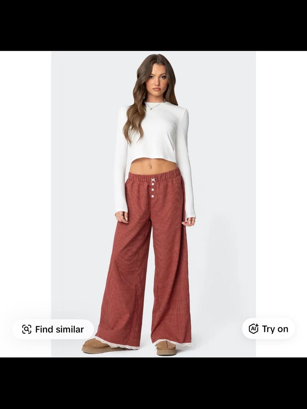 Edikted lounge pants with lace trim